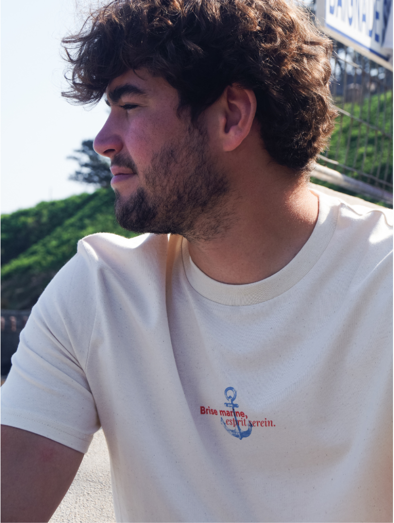 T-SHIRT BRISE MARINE CoquilleI Vent d'Ouest Collection I Marque Bretonne
