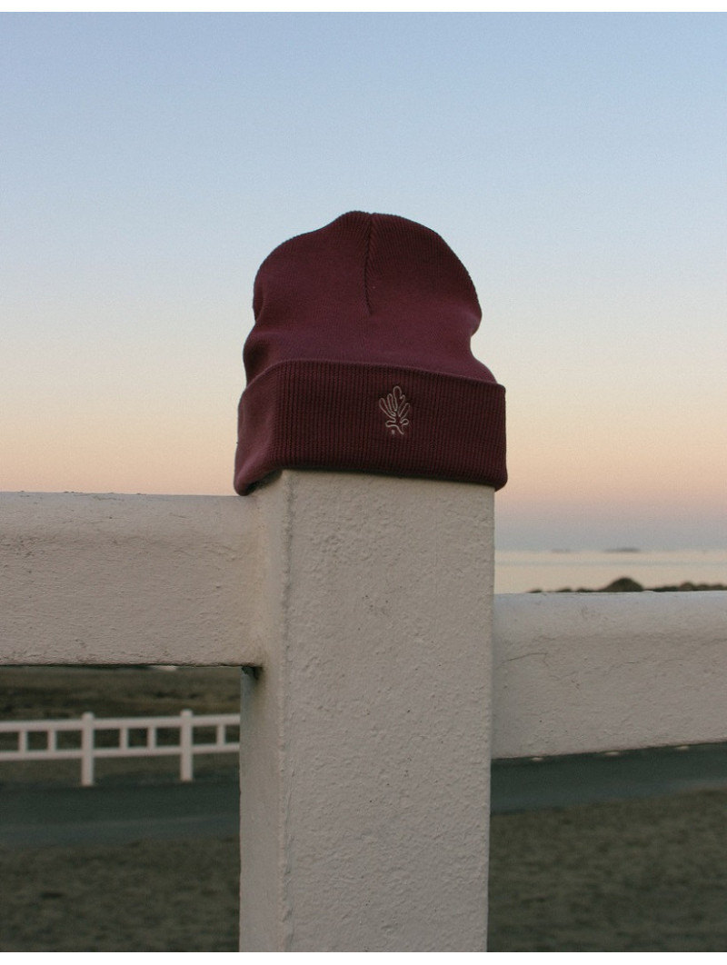 Bonnet SUNSET hibiscus – Chaleur & style avec broderie algue marine | Vent d’Ouest Collection
