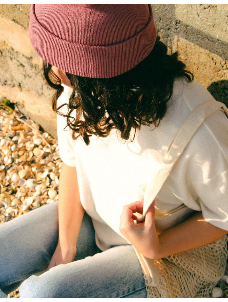 Bonnet SUNSET hibiscus – Chaleur & style avec broderie algue marine | Vent d’Ouest Collection