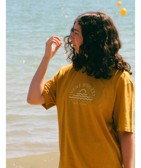 T-SHIRT SUNSET Ocre I Vent d'Ouest Collection I Marque Bretonne