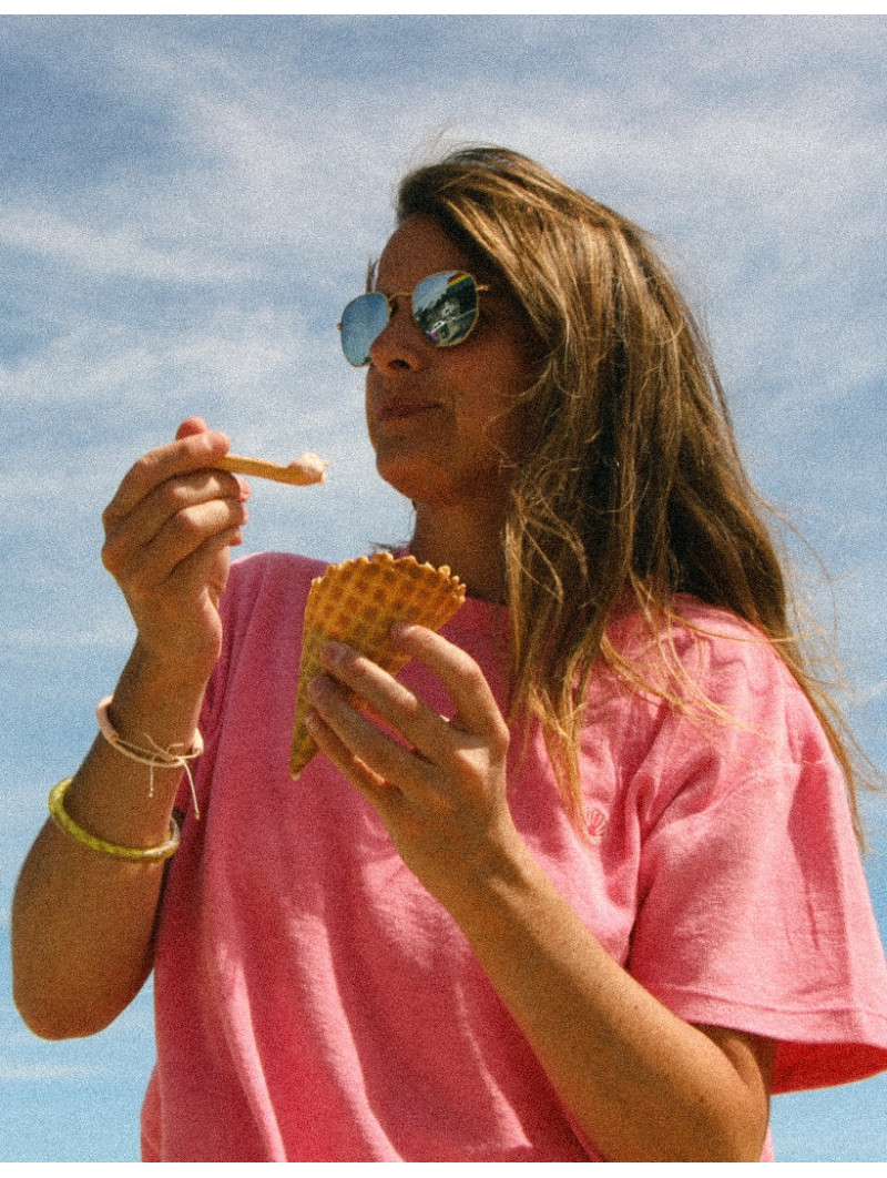 TEE-SHIRT EPONGE Rose I Vent d'Ouest Collection I Marque Bretonne