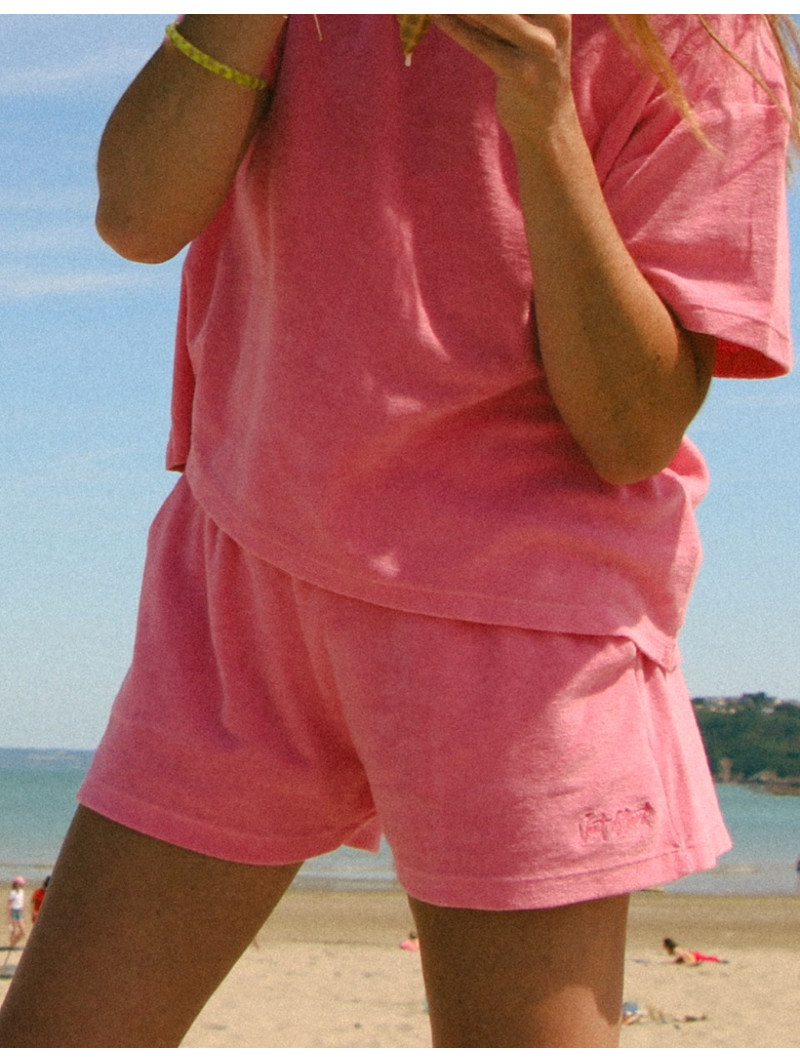 SHORT EPONGE CHILL Rose I Vent d'Ouest Collection I Marque Bretonne