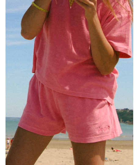 SHORT EPONGE CHILL Rose I Vent d'Ouest Collection I Marque Bretonne