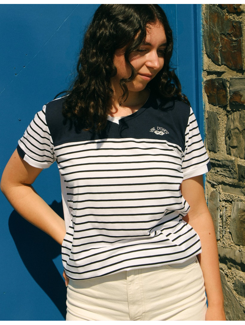 Tee-shirt marinière Briochine en coton – Vent d’Ouest Collection