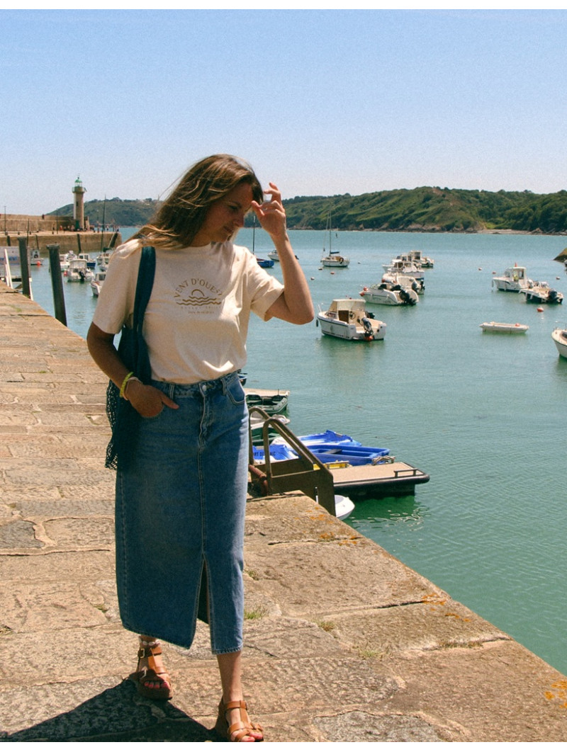 T-SHIRT SUNSET Ocre I Vent d'Ouest Collection I Marque Bretonne