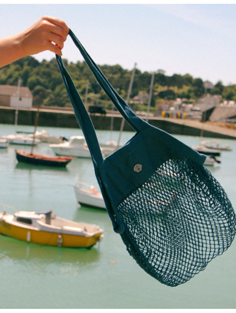 SAC FILET ECUME DE COQUILLE Bleu I Vent d'Ouest Collection I Marque Bretonne