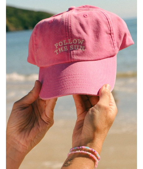 Casquette Vintage FOLLOW THE SUN - rose| VENT D'OUEST COLLECTION