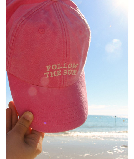 Casquette Vintage FOLLOW THE SUN - rose| VENT D'OUEST COLLECTION